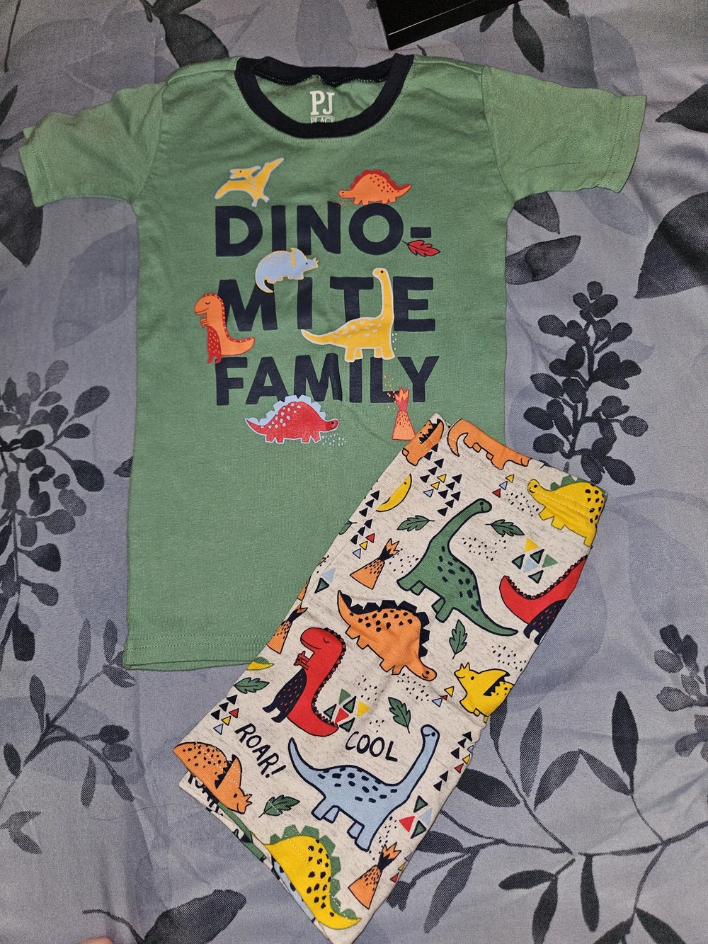 Green Dino-Mite Family Kids Pajama Set - Green